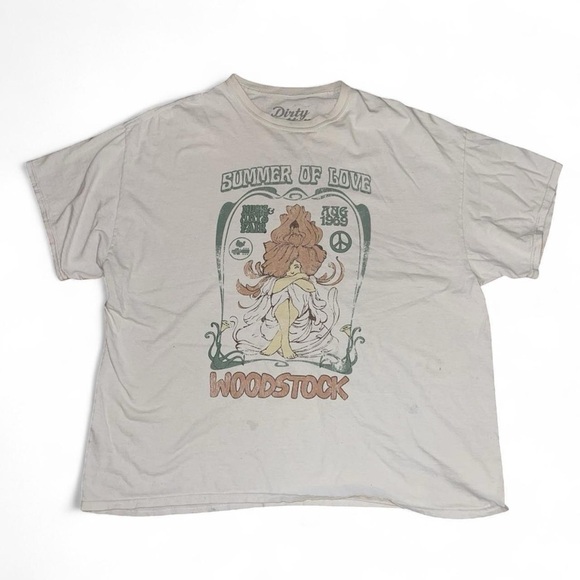 Urban Outfitters Cream Woodstock Graphic Tee - Picture 1 of 5